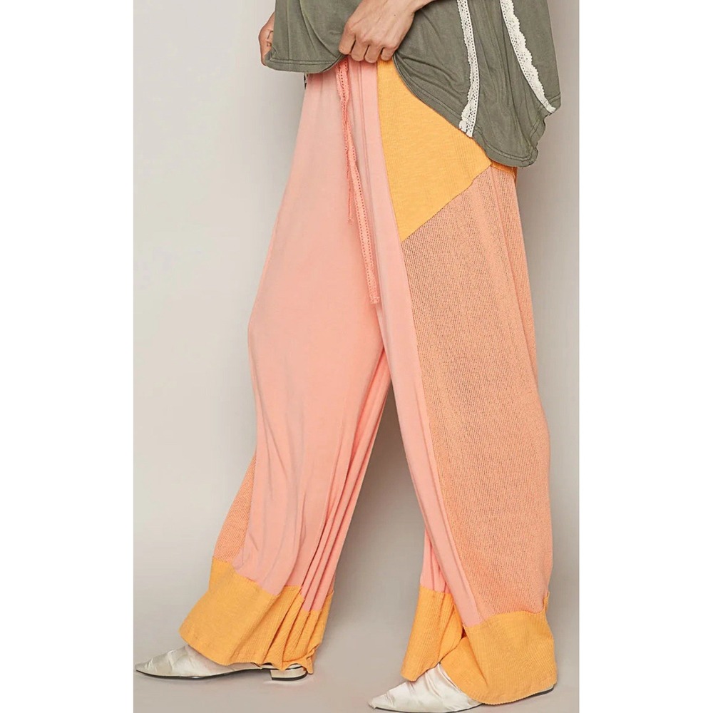 POL Peach and Yellow Wide Leg Pants - Picture 2 of 5